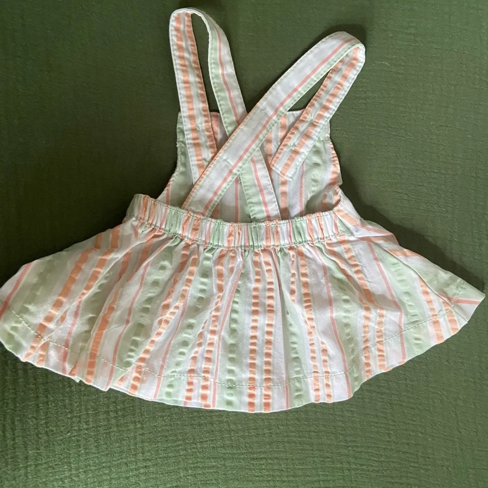 Carters *Newborn* Adorable Striped Diaper Cover with Suspenders